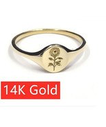 14ct Gold Plated Womens Simple classic sunflower flower Wedding Gift Rin... - £4.27 GBP