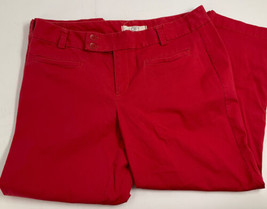 Ann Taylor Loft Womens 6 Marisa Crop Pants Light Red Flat Front Stretch ... - $24.74