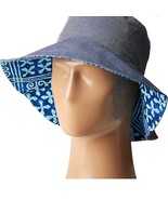 Vera Bradley Navy Oxford Reversible Bucket Beach Hat NWT O/S - €23,86 EUR