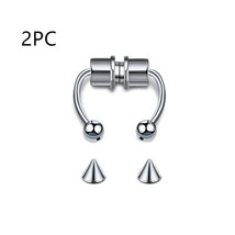 OTOKY 2021 New Nose Ring Reusable Alloy Fake Magnetic False Nose Ring Couple Hor - £14.65 GBP