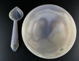 HAND CRAFTED NATURAL CHALCEDONY 1825 CARATS DESIGNER BOWL SPOON FOR HOME... - £432.85 GBP