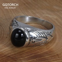 925 Sterling Silver Ring for Men and Women Vintage Thai Silver Angel Wing Cross  - £38.90 GBP
