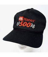 Vintage Hanes 500 NASCAR Winston Cup Racing Black Rope Snapback Hat Cap - $8.95