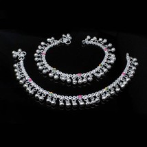 Véritable Argent Enfants Clochettes Cloches Bracelets Cheville Chaîne Pi... - £74.38 GBP