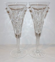 Stunning Vintage Pair Of Waterford Crystal Ashbourne 8 1/2&quot; Champagne Flutes - £156.11 GBP