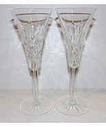 STUNNING VINTAGE PAIR OF WATERFORD CRYSTAL ASHBOURNE 8 1/2&quot; CHAMPAGNE FL... - £154.13 GBP