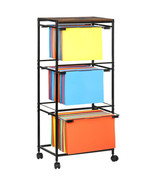 TQVAI Rolling File Carts with Wheels, 3 Tier Letter Legal Size - $169.16