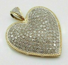 2.80 Ct Round Cut Diamond Cluster Heart Women&#39;s Pendant 14K Yellow Gold Finish - £103.50 GBP