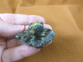 (Y-FRO-165) green Frog on LEAF carving GREEN serpentine Gem gemstone FIG... - £9.66 GBP