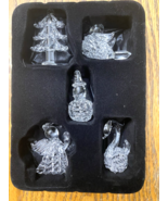 Christmas House Spun Glass set of 5 Different Ornaments New! Great Gift! - €8,52 EUR
