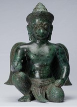 Antique Banteay Srei Style Seated Bronze Khmer Vishnu Garuda Statue - 45cm/18&quot; - £1,167.45 GBP