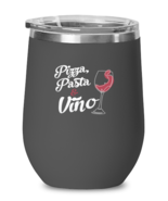 Wine Tumbler Stainless Steel Insulated  Funny Pizza Pasta &amp; Vino Foodie  - £19.83 GBP
