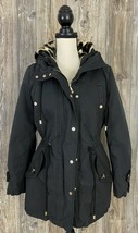 AJ Armani Brand Women&#39;s Jacket 4 (EU-40) Black Cheetah Print Furry Lined - £28.65 GBP