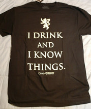 NWT Game of Thrones GOT &quot;I Drink &amp; I Know Things&quot; Mens Medium Black Shirt - £10.82 GBP