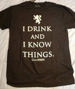 NWT Game of Thrones GOT &quot;I Drink &amp; I Know Things&quot; Mens Medium Black Shirt - £11.02 GBP