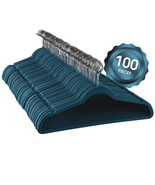 Elama Non Slip Velvet Clothing Hangers, 100 Pack, Blue - $121.22