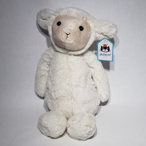 Jellycat Medium Bashful White Lamb 12” Plush London BAS3LUS NWT - £18.34 GBP
