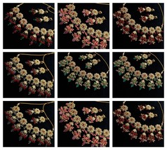 Joharibazar Adjustable Gold Plated Wide Kundan Necklace Earrings Jewelry Set  A - £48.58 GBP