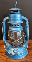 Dietz Little Wizard Kerosene Lantern blue with clear globe 1950&#39;s era ma... - $34.14 CAD