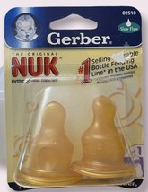 Gerber Original NUK Orthodontic Rubber Nipples Sz.1 Slow Flow Newborn 2 pack NOS - $24.95