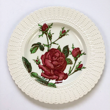 Antique Cauldon England Luncheon Plate 9.5&quot; Rose Floral 2475 Embossed Est 1774 - £31.44 GBP