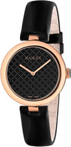 Gucci  YA141401 Black Dial Leather Strap Ladies Watch - £505.98 GBP