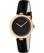 Gucci  YA141401 Black Dial Leather Strap Ladies Watch - £455.30 GBP