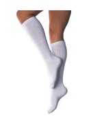 JOBST SensiFoot Diabetic Compression Socks 8-15 mmHg Crew Closed Toe White - $21.48