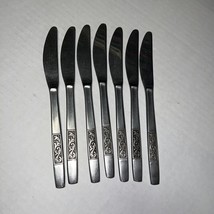 Vintage Amefa Royal Damask Dinner Knives Set of 7 * Stainless 8.25” Holland - £11.19 GBP