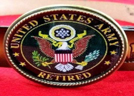  U.S. ARMY RETIRED Epoxy Belt Buckle - NEW - £13.97 GBP