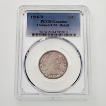 1916-D 25C Barber Quarts Dalle Par PCGS Comme Véritable Nettoyé - UNC Dé... - $419.61