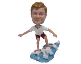Custom Bobblehead Charming Male Surfer Surfing In The Sea - Sports &amp; Hobbies Sur - £71.31 GBP