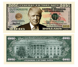 Donald Trump 2016 Victory 5 Pack Collectible Novelty Funny Money Dollar Bills - £4.73 GBP