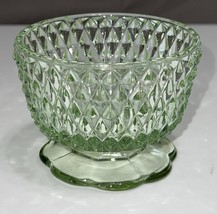 Base ONLY Viking Glass Fairy Lamp Light Green Diamond Point No Chips Vin... - $34.22 CAD