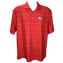 Gonzaga University Bulldogs Nike Polo Shirt Mens L Golf Fit Dry Red Striped NCAA - £13.44 GBP