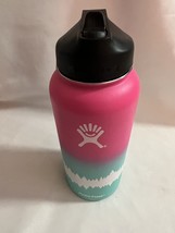 Hydro Flask Limited Edition 32 oz Wide Mouth Lid Teal Pink Mountain - £27.93 GBP