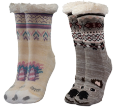 NEW Womens Girls Muk Luks Cabin Slipper Crew Socks sz S/M 6-8 koala or u... - £7.82 GBP