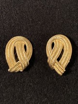 Givenchy Gold Tone Rope Vintage Clip On Earrings - £118.69 GBP