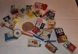 Large Lot of Miniature Doll House FOod Items Bathrrom Kitchen Items - $49.99
