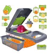 16-In-1 Multifunctional Vegetable Chopper with Container, Manual Food Sl... - $14.99
