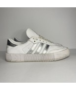 Adidas Sambarose Cloud White - Silver Leather Sneakers EE9017 Womens Siz... - $69.99