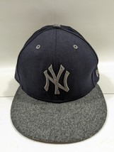 New Era 59 Fifty NYC Yankees Fitted Size 7 3/8 MLB Baseball Hat Wool Cotton - £19.41 GBP