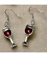 Red Wine Glass Dangle Earrings - Fun and Stylish Gift for Her - Creative... - €6,69 EUR