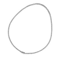 4.60 ctw Round Cut Moissanite 14k White Gold Plated Silver Tennis Necklace 3mm - £922.96 GBP