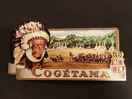 antique COGETAMA indian camp CIGAR BOX LABEL embossed tobacco 3.25&quot;x5.75... - £33.55 GBP