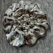 Vintage Sterling Silver Brooch Flower Israel Electroform Abstract Statem... - $98.99