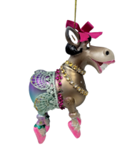 Blown Glass Donkey Ballerina Christmas Ornament Glitter Ballet Slippers ... - £10.21 GBP