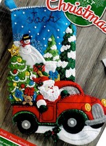 DIY Bucilla Christmas Drive Santa Truck Christmas Eve Felt Stocking Kit ... - £29.46 GBP