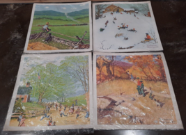 Vintage Original 4 seasons NORMAN ROCKWELL prints stamped b&amp;b usa - $46.75