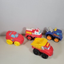 Lil Chuck &amp; Friends Toy Lot Tow Truck Fire Truck and Car 4&quot; x 3&quot; Hasbro Tonka - £15.61 GBP
